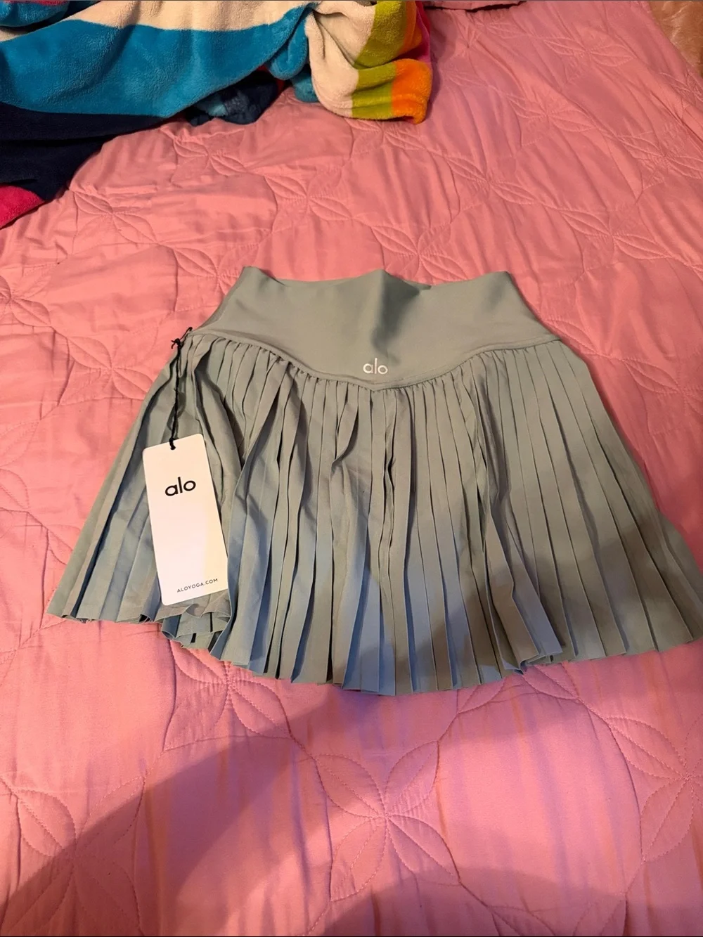 ALO Yoga Pleated Skater Skirt in Sage